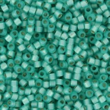 Miyuki delica Beads 11/0 - Silver lined mint green alabaster dyed DB-627